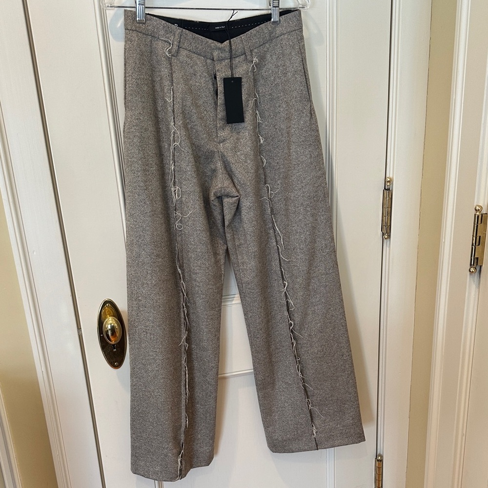 NWT R13 Exposed Seam Trouser in Oatmeal Sz 24
